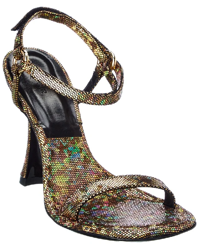 Women's Sandals with a Glitter - Coated Strap in Gold for a Sparkly Summer OutfitWomen's Sandals with a Glitter - Coated Strap in Gold for a Sparkly Summer OutfitBy FAR Mia Disco Leather Sandal