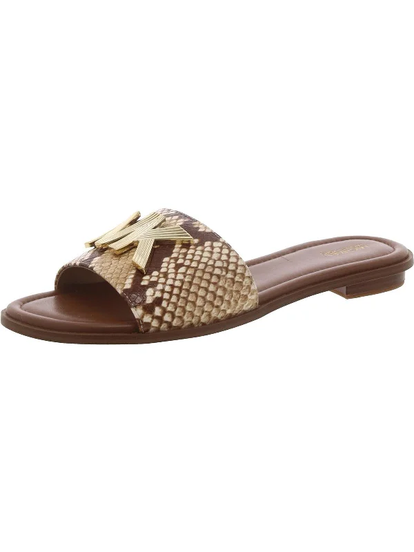 Sustainable Women's Recycled Material Sandals in Beige for Eco - Conscious ShoppersDeanna Womens e Leather Slide Sandals