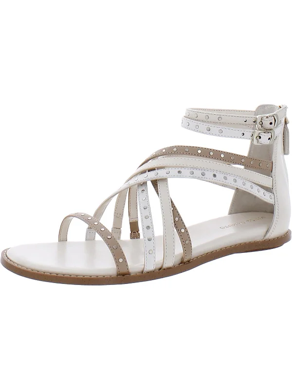 Women's Strappy Gladiator Sandals with Buckle Closures in Tan for a Boho LookWomen's Strappy Gladiator Sandals with Buckle Closures in Tan for a Boho LookDirrazo Womens Leather Studded Gladiator Sandals