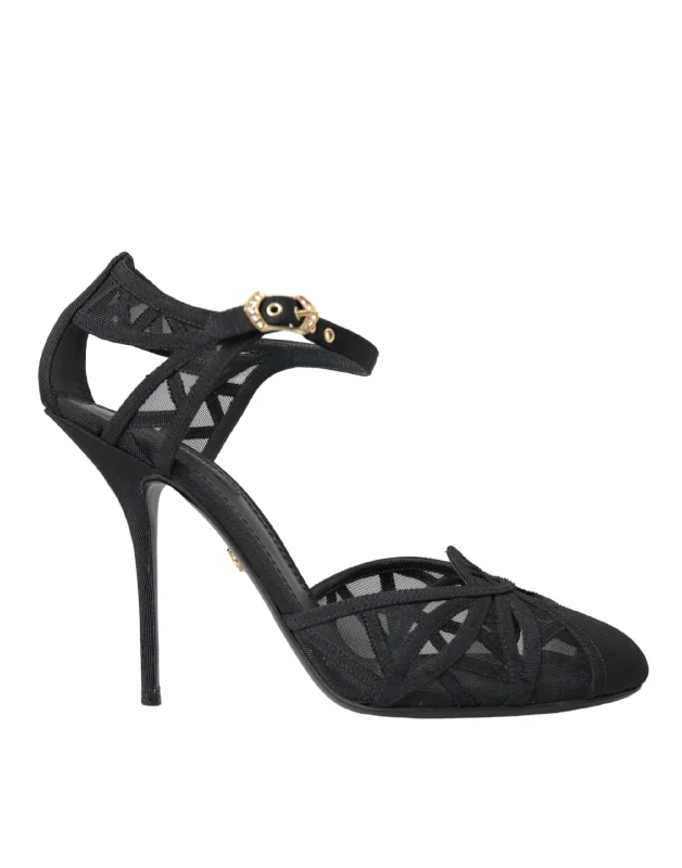 Child - Friendly Women's Sandals with a Secure Buckle in Purple for Moms on the GoDolce & Gabbana  Mesh Ankle Strap Heels Sandals Women's Shoes (Pre-Owned)