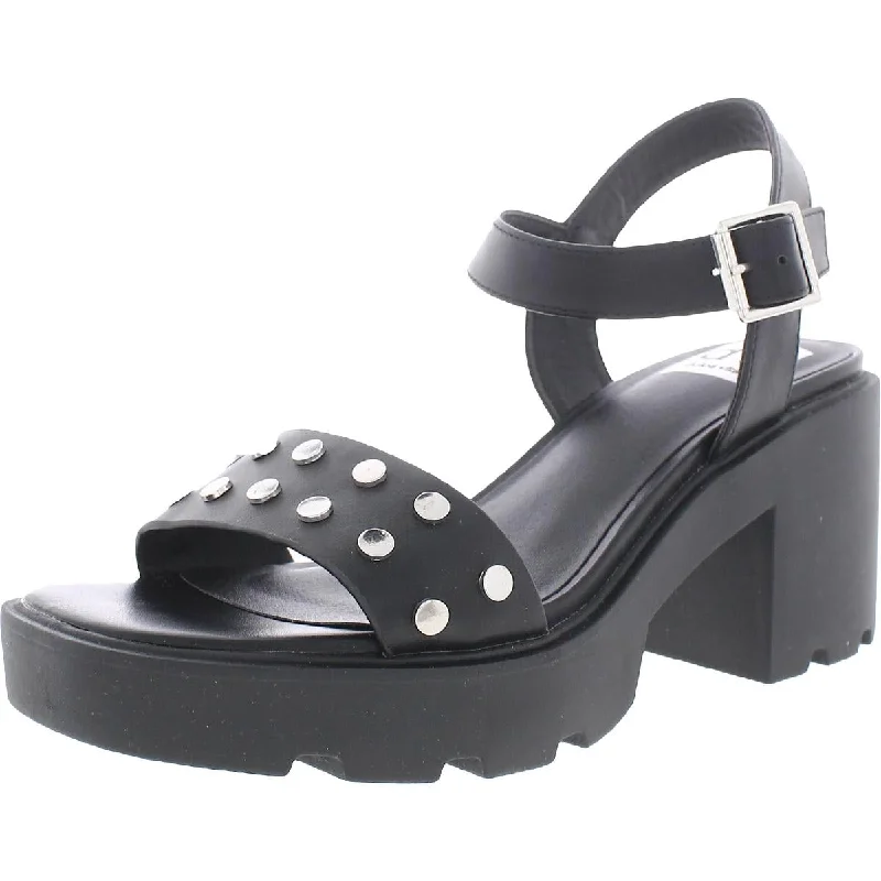 Sustainable Women's Recycled Material Sandals in Beige for Eco - Conscious ShoppersDolce Vita Womens Lorine Studded Ankle Strap Block Heel