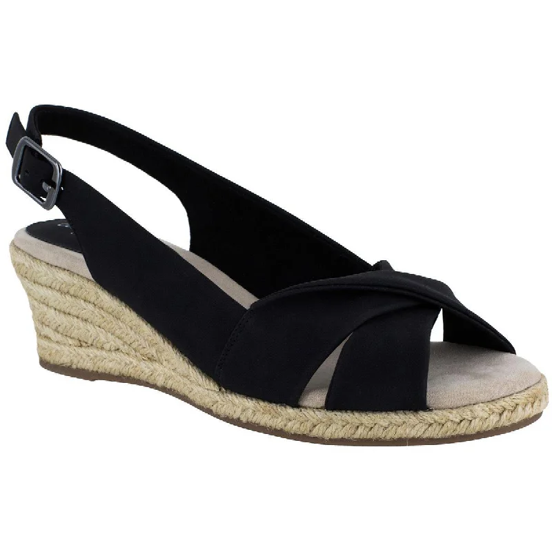 Plus Size Women's Wide - Width Platform Sandals in Black for Added Comfort and HeightPlus Size Women's Wide - Width Platform Sandals in Black for Added Comfort and HeightEasy Street Womens Maureen Cushioned Footbed Platform Slingback Sandals