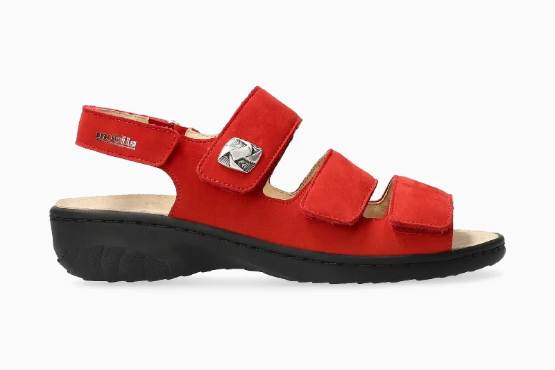 Adjustable Strap Women's Sandals with a Padded Heel in Pink for a Custom FitAdjustable Strap Women's Sandals with a Padded Heel in Pink for a Custom FitGiorgina - Scarlet