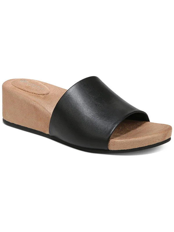 Elastic - Strap Women's Sandals with a Padded Toe in Teal for Easy On - and - OffGIULIAA Womens Faux Leather Slip On Slide Sandals