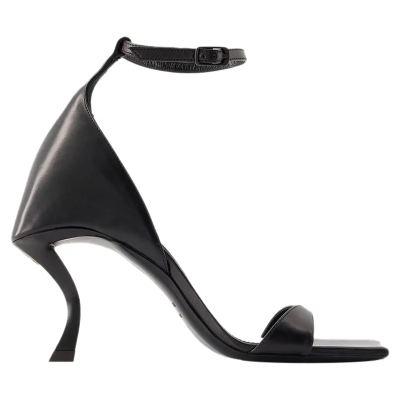 Women's Sandals with a Wedge Heel and a Tassel Detail in Orange for a Trendy LookHourglass Sandals - Balenciaga - Leather - Black