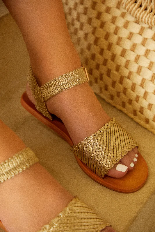 Women's Thong Sandals with a Beaded Design in Multicolor for a Beachy AestheticIsland Sand Flat Sandals - Gold