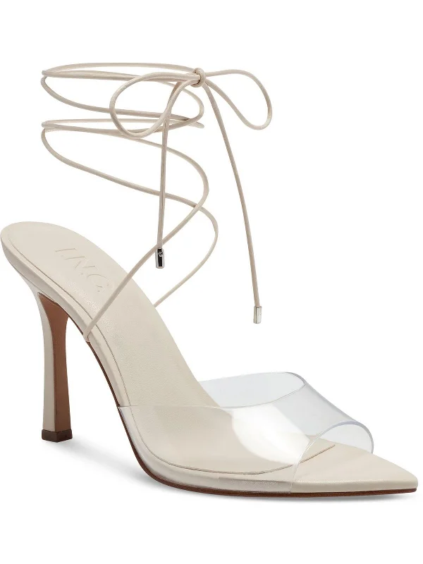 Women's Rhinestone - Embellished Open - Toe Sandals in Silver for a Glamorous Party LookWomen's Rhinestone - Embellished Open - Toe Sandals in Silver for a Glamorous Party LookJesippa Womens Open Toe Tie Strap Heels