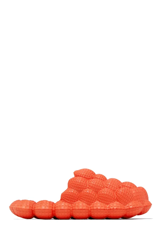Women's Sandals with a Glitter - Coated Strap in Gold for a Sparkly Summer OutfitJordi Closed Toe Bubble Sandals - Orange