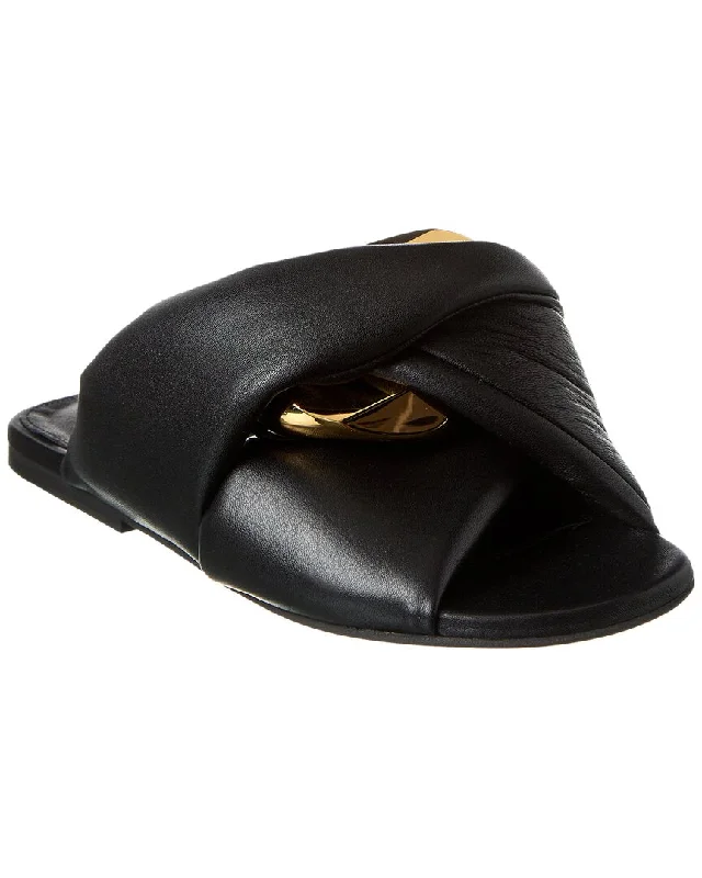 Adjustable Strap Women's Sandals with a Padded Heel in Pink for a Custom FitJW Anderson Chain Twist Leather Sandal
