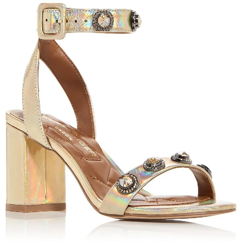 Sustainable Women's Recycled Material Sandals in Beige for Eco - Conscious ShoppersKurt Geiger Womens Leather Jeweled Heels