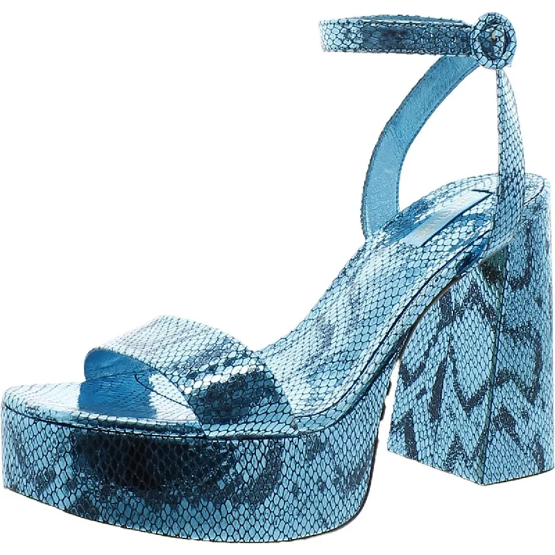 Women's Rhinestone - Embellished Open - Toe Sandals in Silver for a Glamorous Party LookLarroude Womens Snake Print Adjustable Platform Sandals Women's Rhinestone - Embellished Open - Toe Sandals in Silver for a Glamorous Party LookLarroude Womens Snake Print Adjustable Platform Sandals