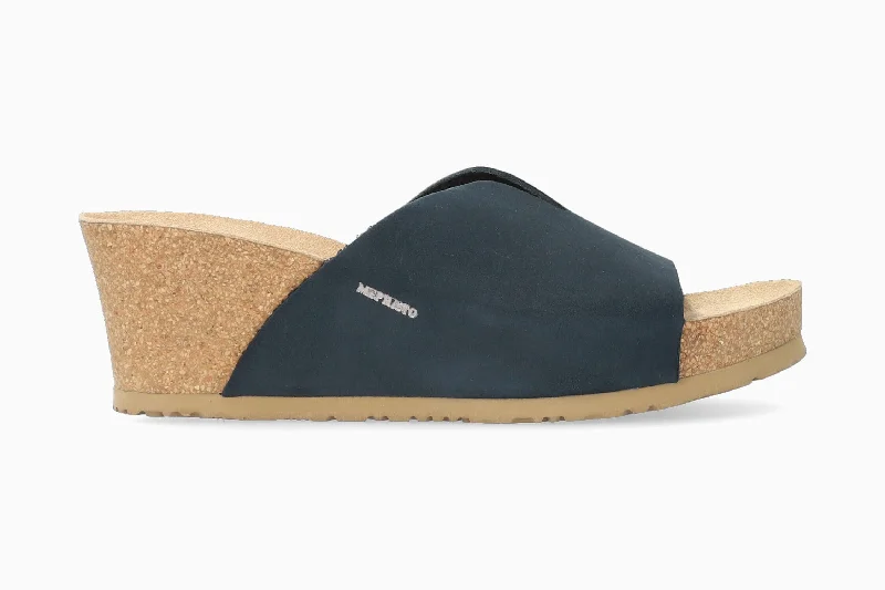 Elastic - Strap Women's Sandals with a Padded Toe in Teal for Easy On - and - OffElastic - Strap Women's Sandals with a Padded Toe in Teal for Easy On - and - OffLisane - Navy