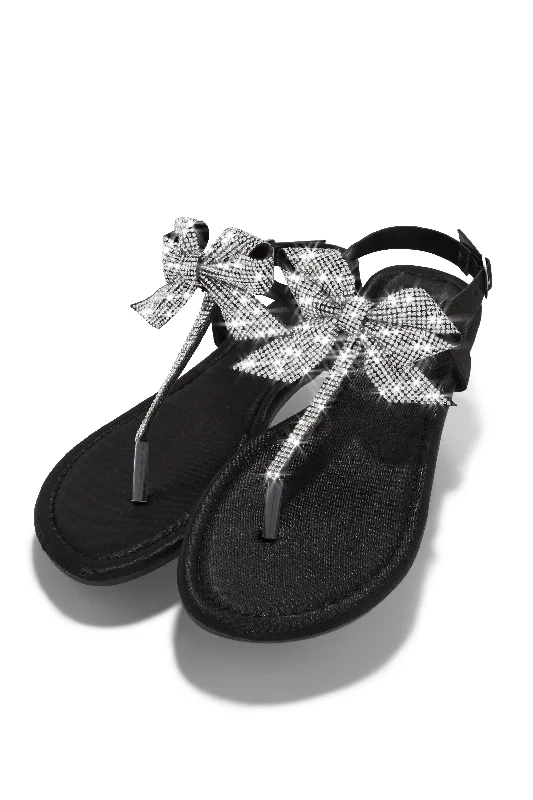 Women's Leather - Strapped Sandals with a Braided Detail in Brown for a Rustic AppealLuxe Sunsets Embellished Thong Strap Sandals - Black
