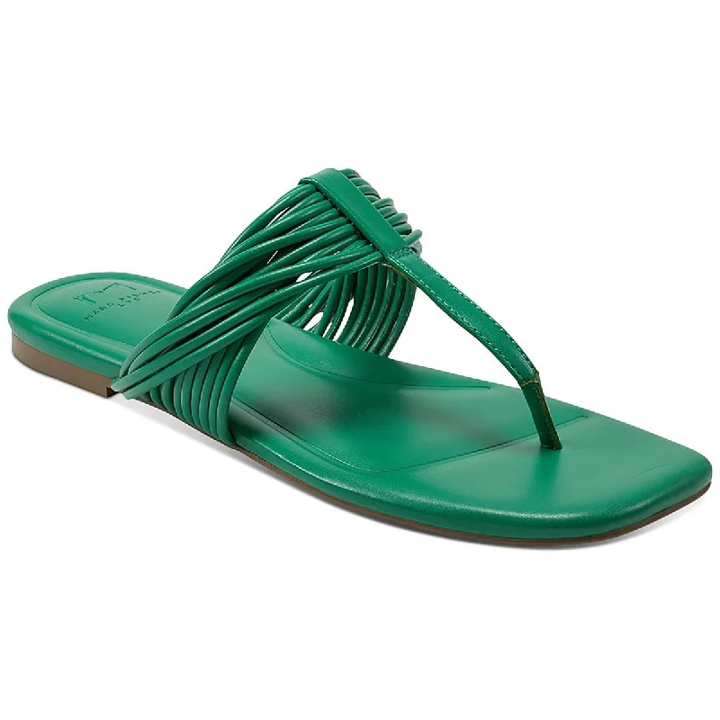 Women's Cork - Soled Espadrille Sandals with a Rope - Trimmed Upper in Navy for a Summer VibeMarc Fisher Womens Tanya Faux Leather Strappy Thong Sandals