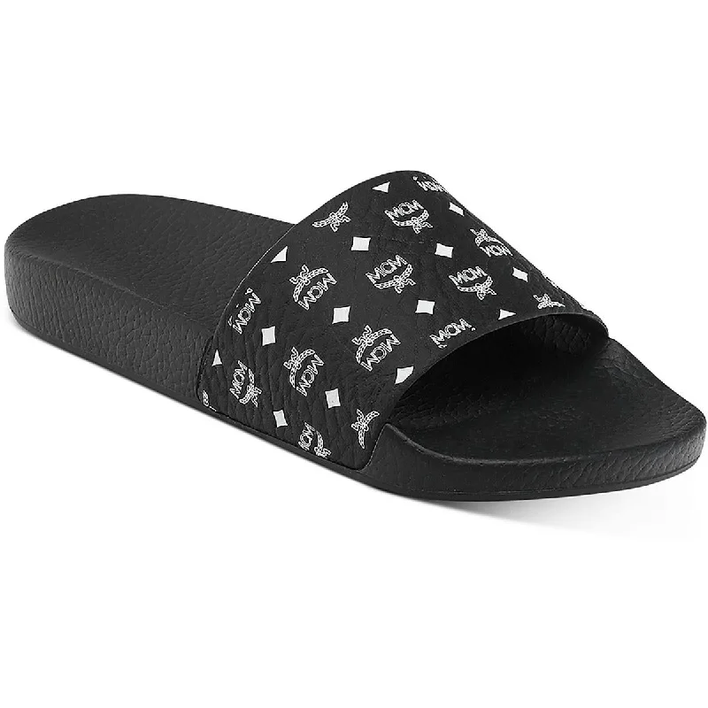 Plus Size Women's Wide - Width Platform Sandals in Black for Added Comfort and HeightMCM Womens Slip On Open Toe Slide Sandals