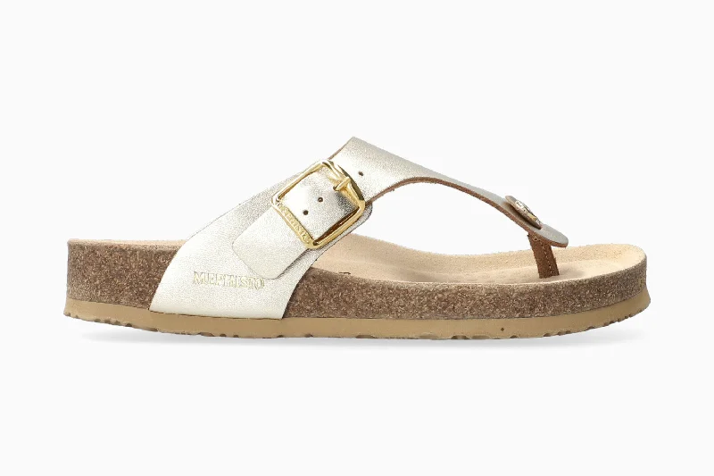 Women's Flat Slide Sandals with a Memory Foam Insole in White for All - Day ComfortWomen's Flat Slide Sandals with a Memory Foam Insole in White for All - Day ComfortMelinda - Gold