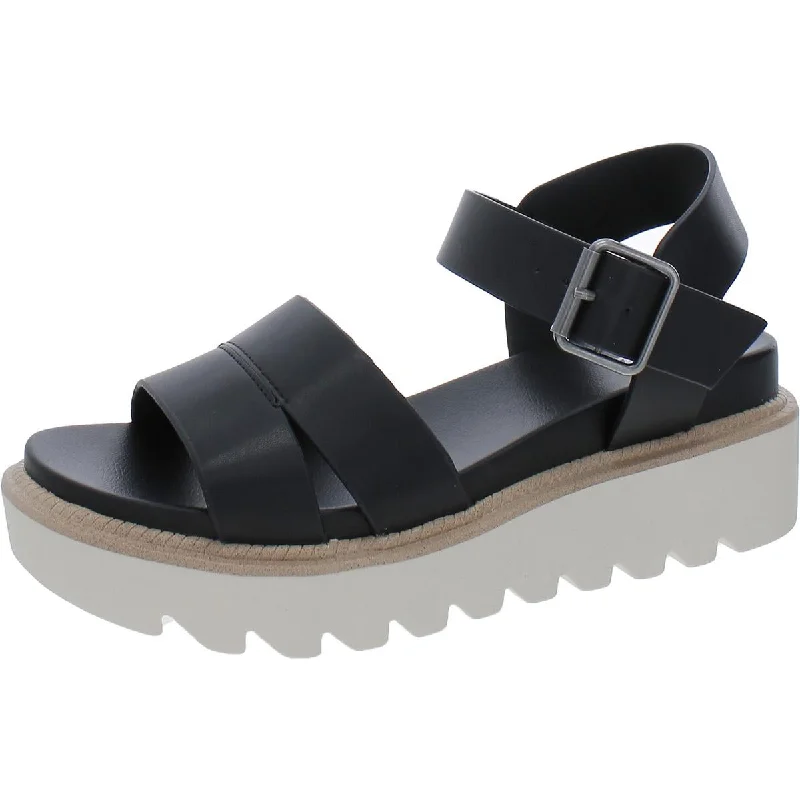 Women's Leather - Strapped Sandals with a Braided Detail in Brown for a Rustic AppealMia Womens Jovie Faux Leather Casual Platform Sandals