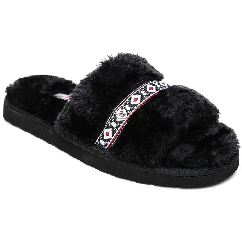 Plus Size Women's Wide - Width Platform Sandals in Black for Added Comfort and HeightMinnetonka Womens Slip On Slides Slide Sandals