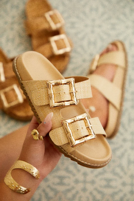 Adjustable Strap Women's Sandals with a Padded Heel in Pink for a Custom FitNeylana Chunky Slip On Sandals - Natural Adjustable Strap Women's Sandals with a Padded Heel in Pink for a Custom FitNeylana Chunky Slip On Sandals - Natural