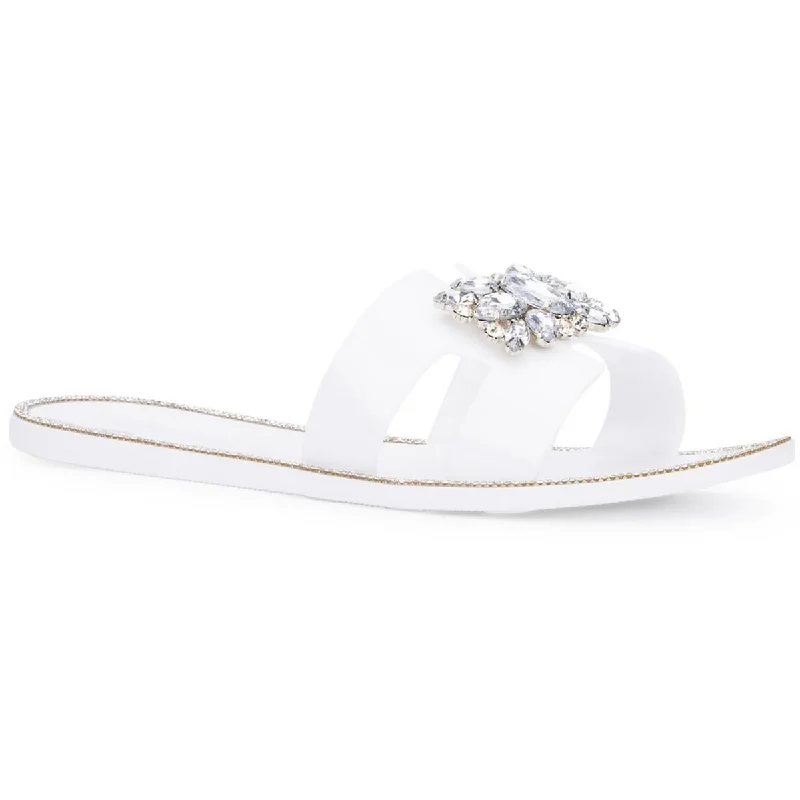Women's Thong Sandals with a Beaded Design in Multicolor for a Beachy AestheticOlivia Miller Womens Kai  Rhinestone Slide Sandals