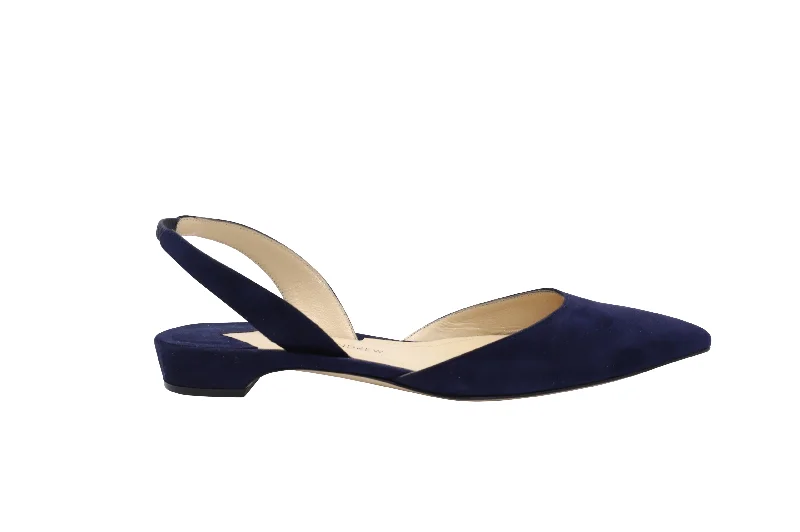 Women's Sandals with a Glitter - Coated Strap in Gold for a Sparkly Summer OutfitPaul Andrew Rhea 15 Slingback Sandals in Navy Blue Suede