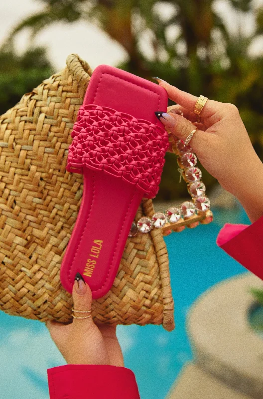Women's Sandals with a Glitter - Coated Strap in Gold for a Sparkly Summer OutfitPlaya Hermosa Slip On Sandals - Pink Women's Sandals with a Glitter - Coated Strap in Gold for a Sparkly Summer OutfitPlaya Hermosa Slip On Sandals - Pink