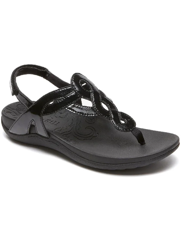 Shock - Absorbing Women's Sandals with a Soft Insole in Black for Active LifestylesRamona Womens Slingback Open-toe Thong Sandals