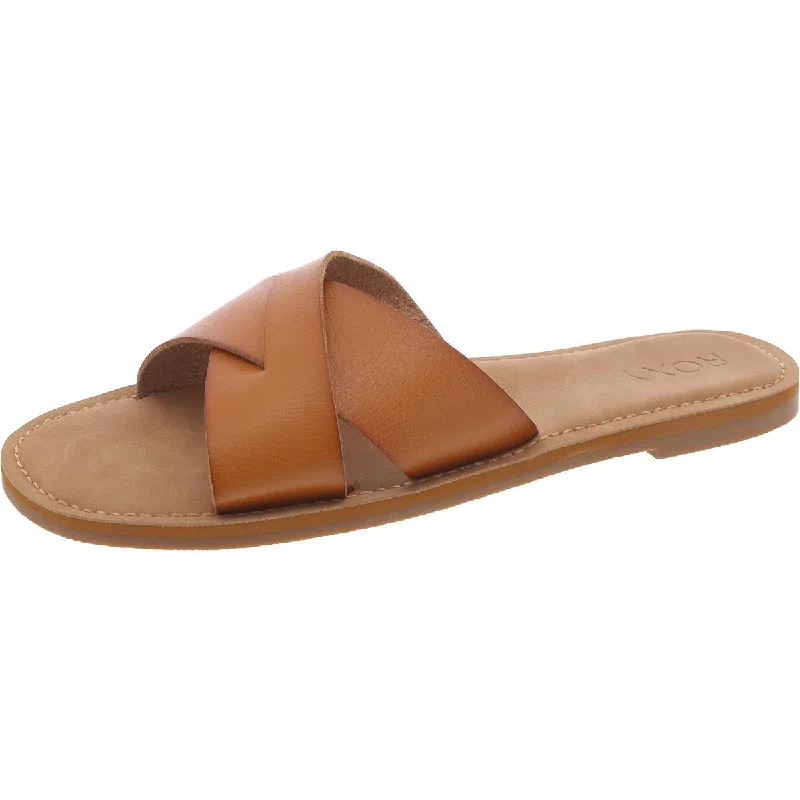 Women's Strappy Gladiator Sandals with Buckle Closures in Tan for a Boho LookRoxy Womens Faux Leather Criss-Cross Slide Sandals Women's Strappy Gladiator Sandals with Buckle Closures in Tan for a Boho LookRoxy Womens Faux Leather Criss-Cross Slide Sandals