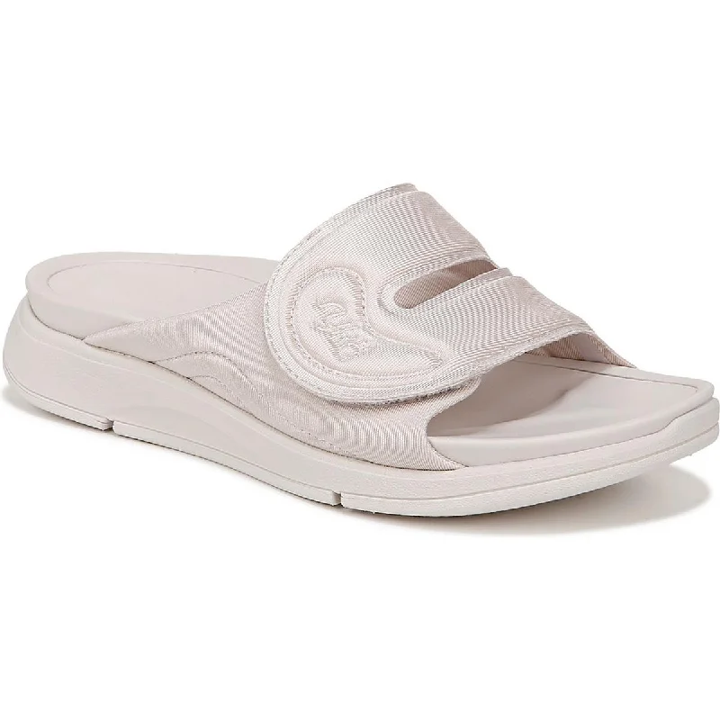 Women's Sandals with a Wedge Heel and a Tassel Detail in Orange for a Trendy LookRyka Womens Tao Recovery Satin Lightweight Slide Sandals