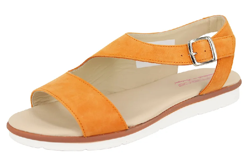 Women's Ankle - Strap Sandals with a Block Heel in Red for a Sophisticated StyleTUA - NUBUCK ORANGE