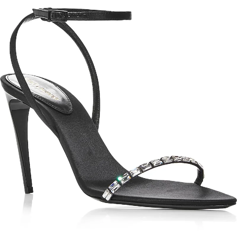 Women's Cork - Soled Espadrille Sandals with a Rope - Trimmed Upper in Navy for a Summer VibeSaint Laurent Womens Satin Adjustable Heels Women's Cork - Soled Espadrille Sandals with a Rope - Trimmed Upper in Navy for a Summer VibeSaint Laurent Womens Satin Adjustable Heels