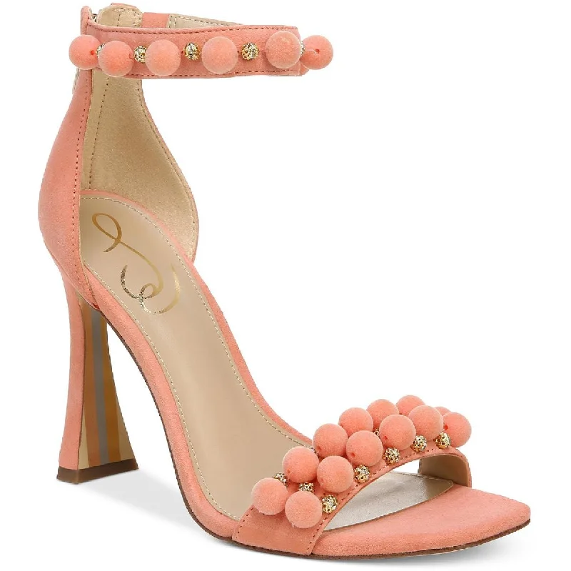 Women's Rhinestone - Embellished Open - Toe Sandals in Silver for a Glamorous Party LookSam Edelman Womens Luella Beaded Heels