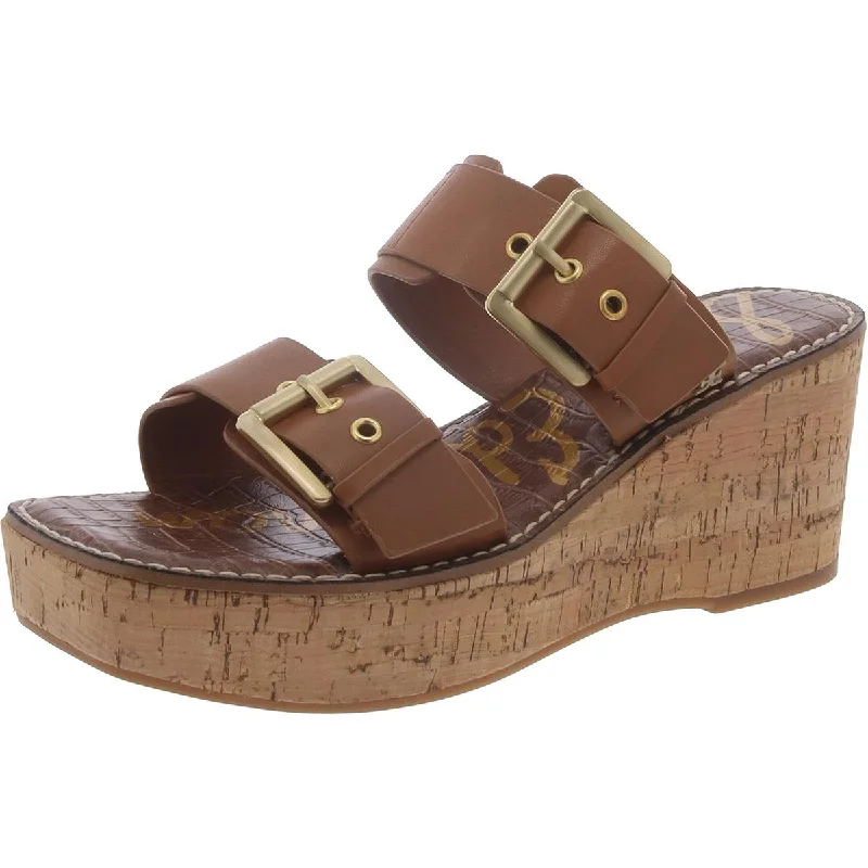 Women's Leather - Strapped Sandals with a Braided Detail in Brown for a Rustic AppealSam Edelman Womens Slip On Buckle Platform Sandals