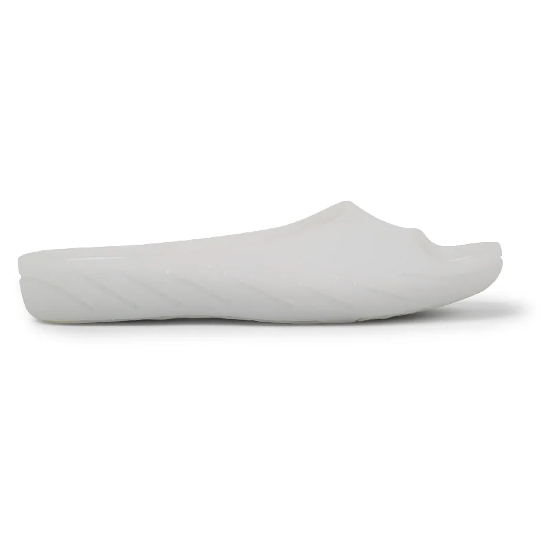Women's Flat Slide Sandals with a Memory Foam Insole in White for All - Day ComfortWomen's Flat Slide Sandals with a Memory Foam Insole in White for All - Day ComfortSandals Women Camper Wabi Women's Flat Slide Sandals with a Memory Foam Insole in White for All - Day ComfortWomen's Flat Slide Sandals with a Memory Foam Insole in White for All - Day ComfortSandals Women Camper Wabi