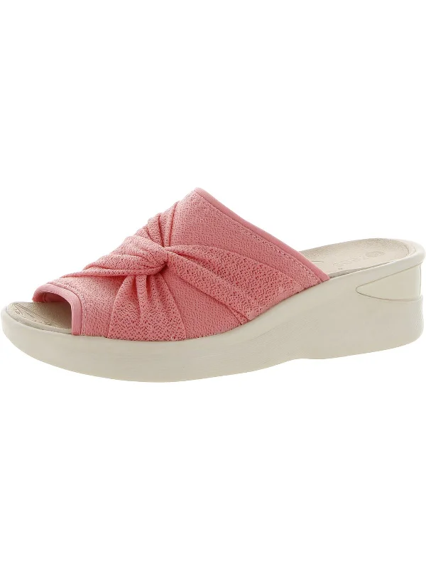 Women's Ankle - Strap Sandals with a Block Heel in Red for a Sophisticated StyleWomen's Ankle - Strap Sandals with a Block Heel in Red for a Sophisticated StyleSmile II Womens Slip On Wedge Sandals