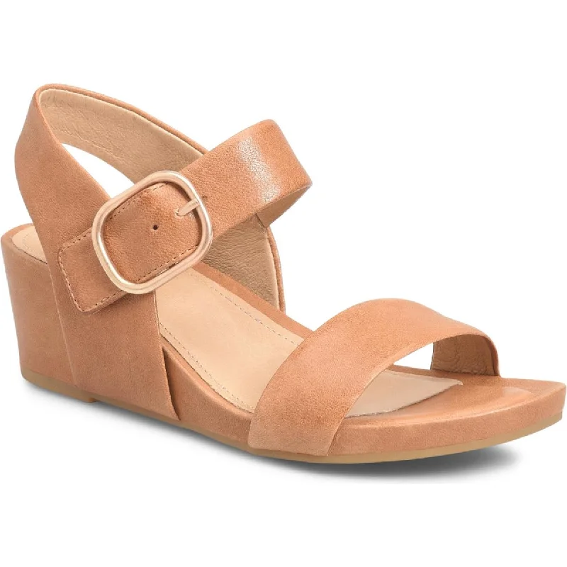 Elastic - Strap Women's Sandals with a Padded Toe in Teal for Easy On - and - OffSofft Womens Vaya  Leather Pebbled Wedge Sandals