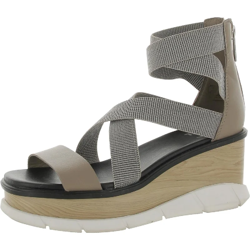 Women's Flat Slide Sandals with a Memory Foam Insole in White for All - Day ComfortSorel Womens Joanie III Mixed Media Ankle Wedge Sandals