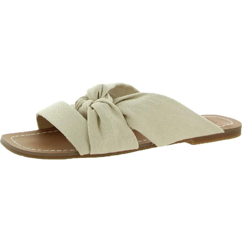 Sustainable Women's Recycled Material Sandals in Beige for Eco - Conscious ShoppersSplendid Womens Canvas Slip On Slide Sandals