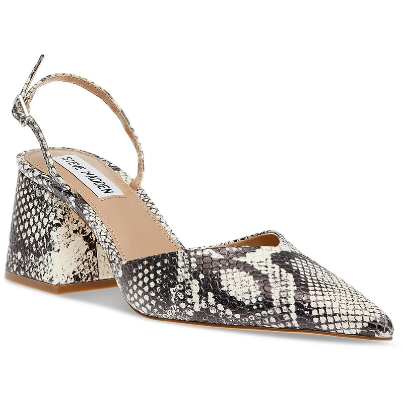 Women's Sandals with a Glitter - Coated Strap in Gold for a Sparkly Summer OutfitSteve Madden Womens Courtnie Leather Pointed Toe Block Heel