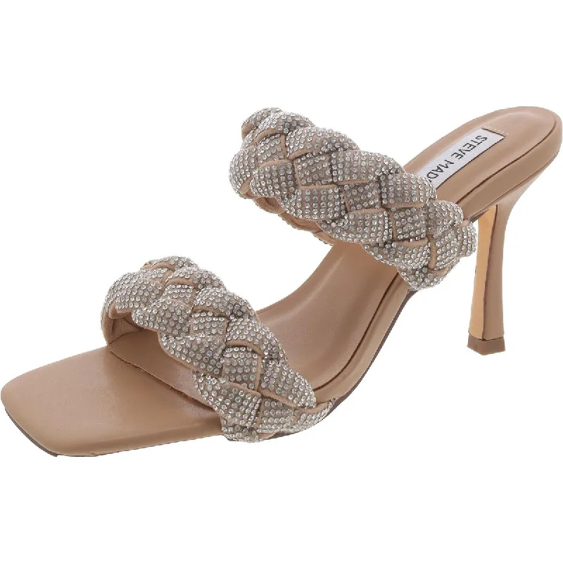 Shock - Absorbing Women's Sandals with a Soft Insole in Black for Active LifestylesSteve Madden Womens Dymes Textured Rhinestone Slide Sandals Shock - Absorbing Women's Sandals with a Soft Insole in Black for Active LifestylesSteve Madden Womens Dymes Textured Rhinestone Slide Sandals