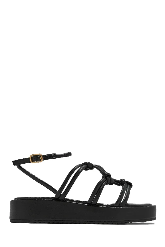 Child - Friendly Women's Sandals with a Secure Buckle in Purple for Moms on the GoSun Soaked Platform Sandals - Black