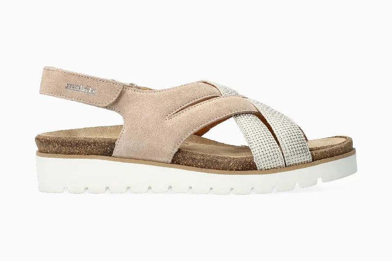 Women's Sandals with a Glitter - Coated Strap in Gold for a Sparkly Summer OutfitWomen's Sandals with a Glitter - Coated Strap in Gold for a Sparkly Summer OutfitTrecie - Light Sand