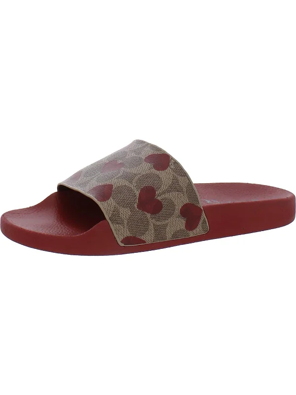 Waterproof Women's Rubber Beach Sandals with Arch Support in Blue for Water ActivitiesWaterproof Women's Rubber Beach Sandals with Arch Support in Blue for Water ActivitiesUdele Valentines Womens Printed Embossed Slide Sandals
