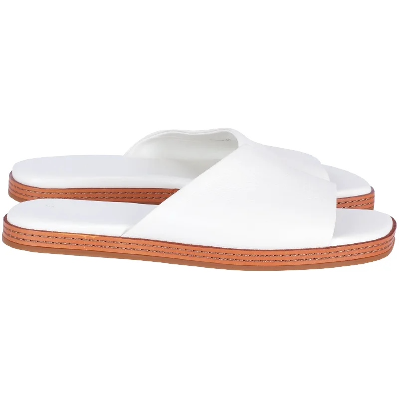 Women's Sandals with a Glitter - Coated Strap in Gold for a Sparkly Summer OutfitVince Canella Sandals in White Leather