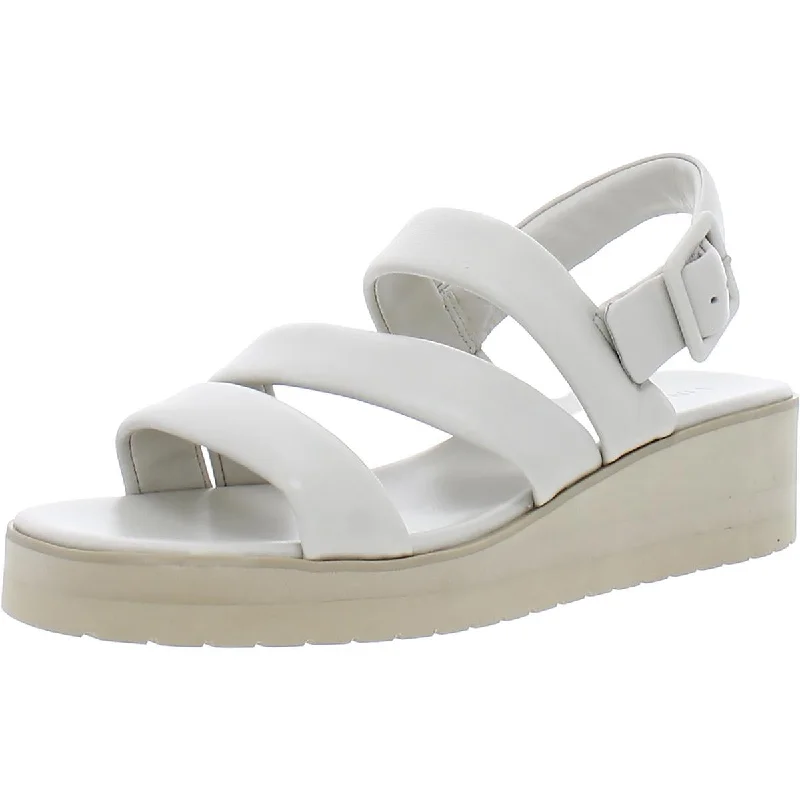 Women's Rhinestone - Embellished Open - Toe Sandals in Silver for a Glamorous Party LookVince Womens Skylar Leather Slingback Wedge Sandals