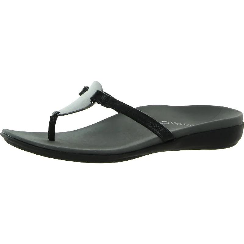 Women's Sandals with a Floral - Printed Upper in Pink for a Feminine Spring LookVionic Womens Raysa Patent Leather Thong Flip-Flops Women's Sandals with a Floral - Printed Upper in Pink for a Feminine Spring LookVionic Womens Raysa Patent Leather Thong Flip-Flops