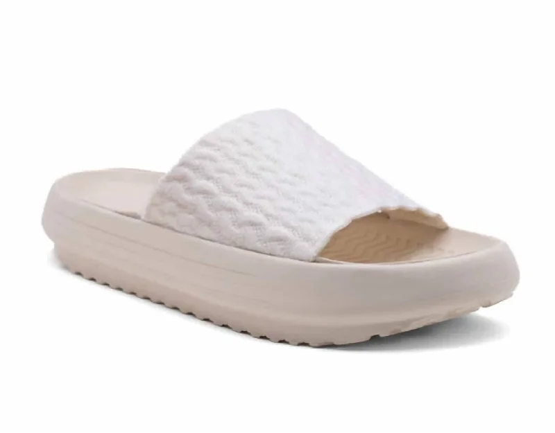 Sustainable Women's Recycled Material Sandals in Beige for Eco - Conscious ShoppersWomen's Camden Slide Sandal In Ice