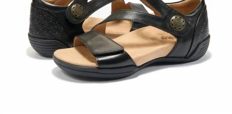 Sustainable Women's Recycled Material Sandals in Beige for Eco - Conscious ShoppersWomen's Demi Sandal In Black