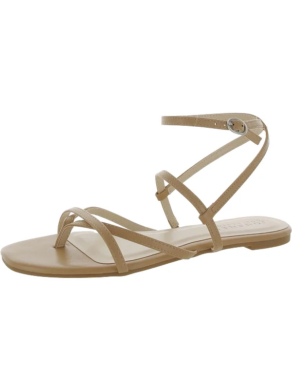 Women's Rhinestone - Embellished Open - Toe Sandals in Silver for a Glamorous Party LookWomen's Rhinestone - Embellished Open - Toe Sandals in Silver for a Glamorous Party LookWomens Faux Leather Ankle Strap Thong Sandals