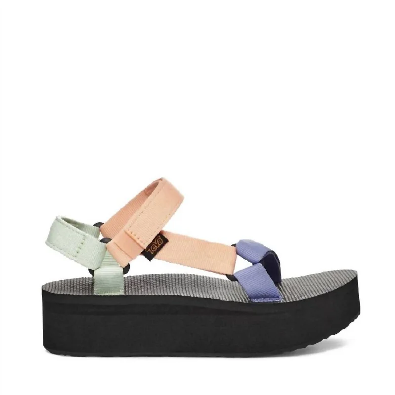 Women's Strappy Gladiator Sandals with Buckle Closures in Tan for a Boho LookWomen's Flatform Universal Sandal In Sherbert Multi
